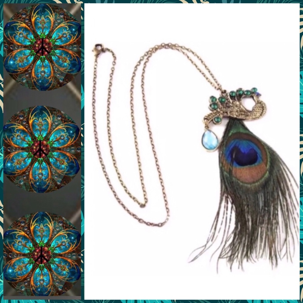 ⚜️•🔥•5/$25•🔥• Peacock Lovers Necklace